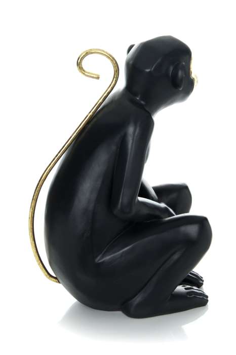 Sculptuur Sitting Monkey 310 goud / zwart - Afbeelding 4