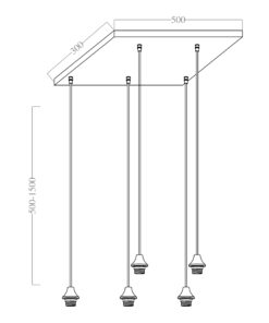 Hanging lamp Vilmar 5-L gold
