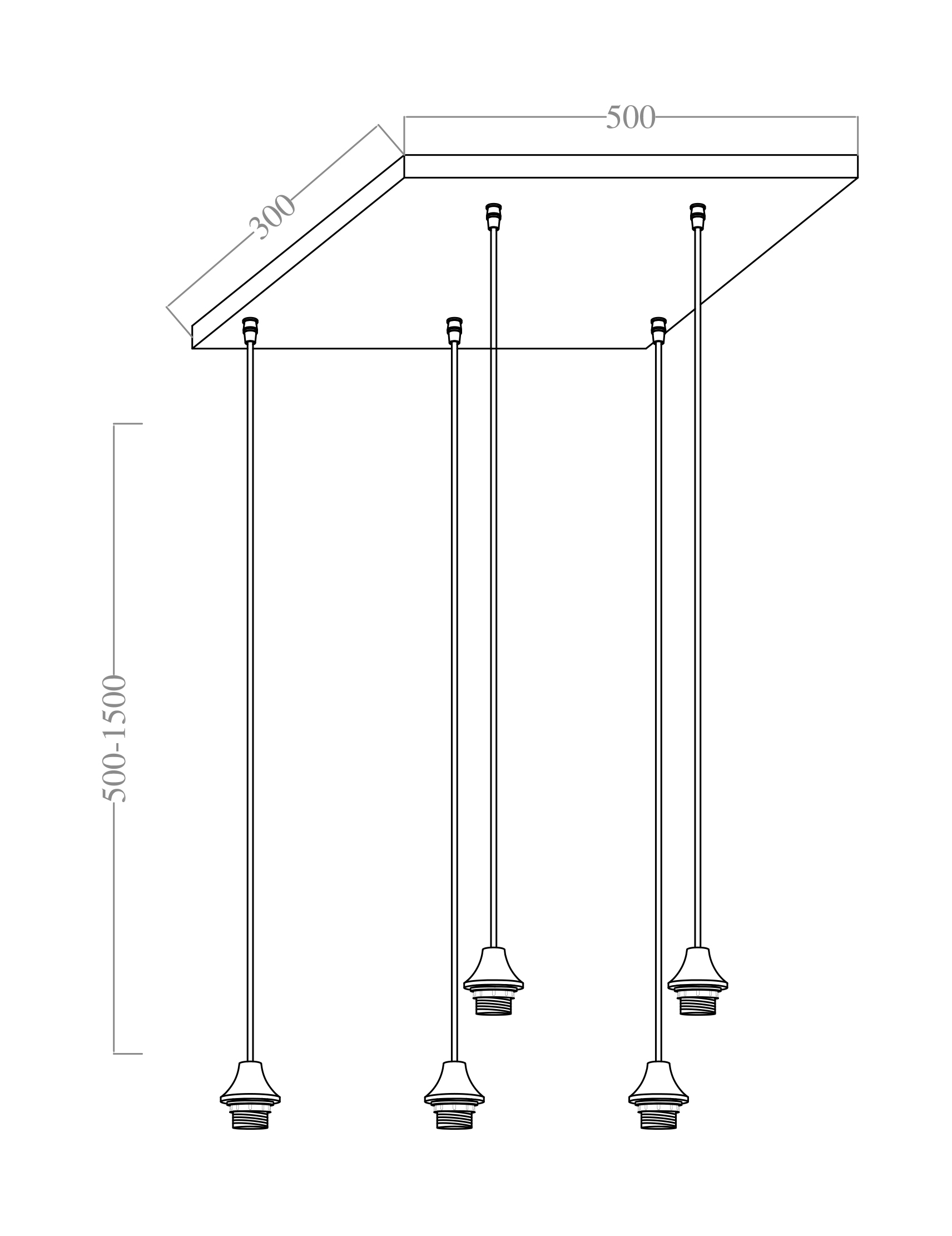 Hanging lamp Vilmar 5-L gold