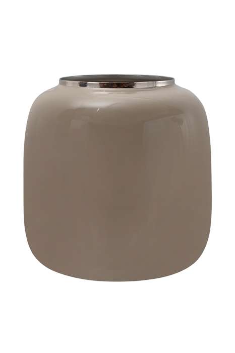 Vaas Art Deco 545 taupe/zilver