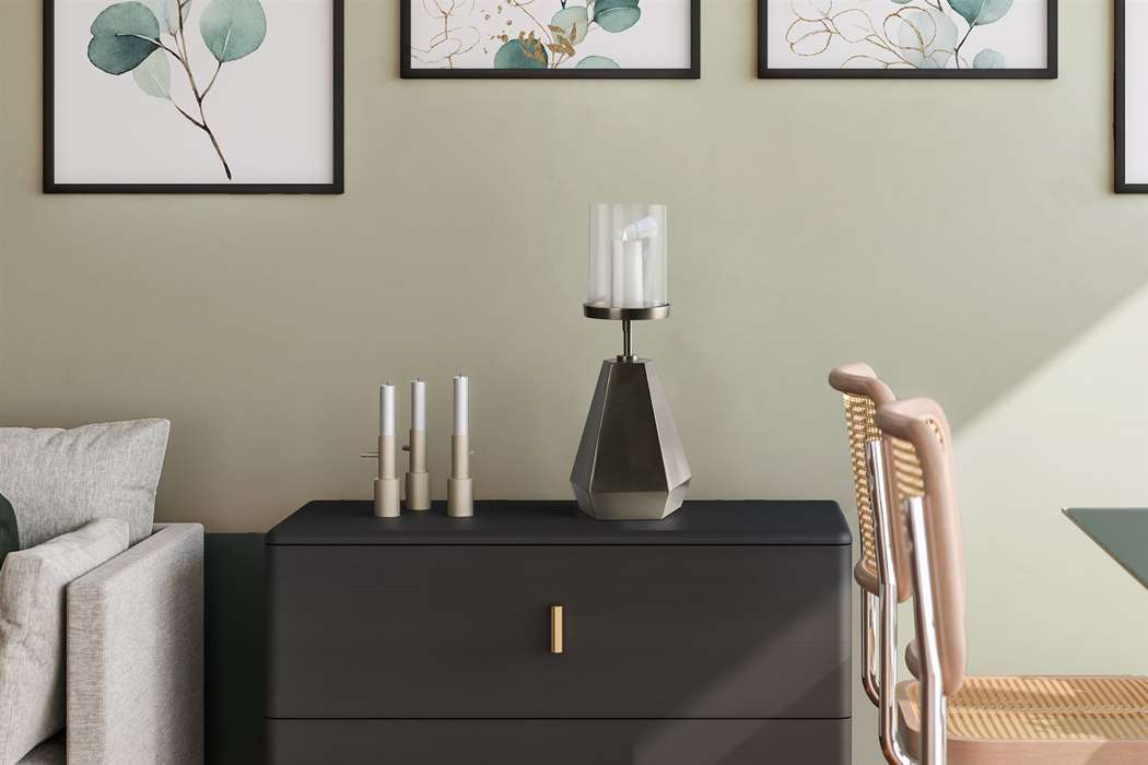 Candle Pillar Elin 125 black / nickel - Afbeelding 2