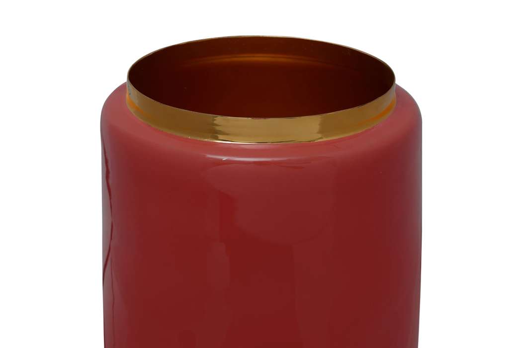 Vaas Art Deco 455 koraal rood/goud - Afbeelding 3