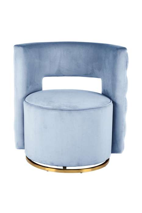 Armchair swivel armchair Sophistic 125 light blue / gold - Afbeelding 2