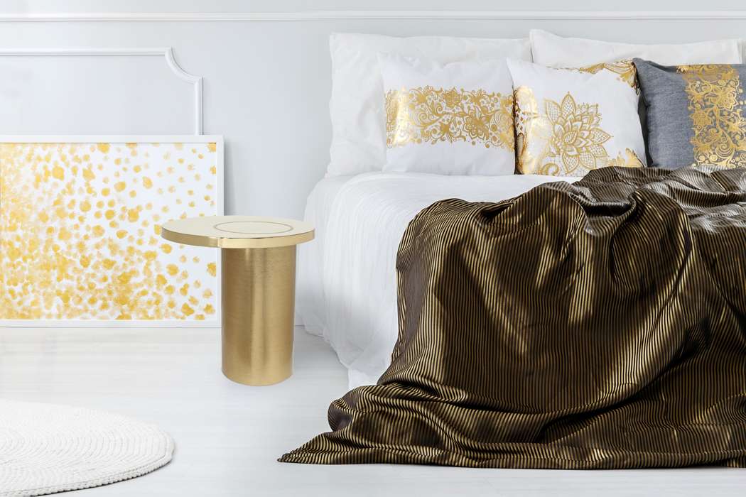 Bijzettafel Art Deco 2325 taupe/goud - Afbeelding 2