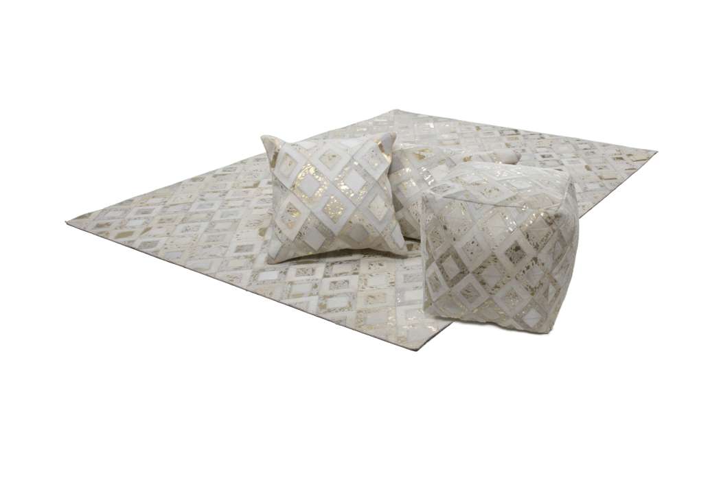 Spark Poef 110 ivoor / goud 45cm x 45cm - Afbeelding 4