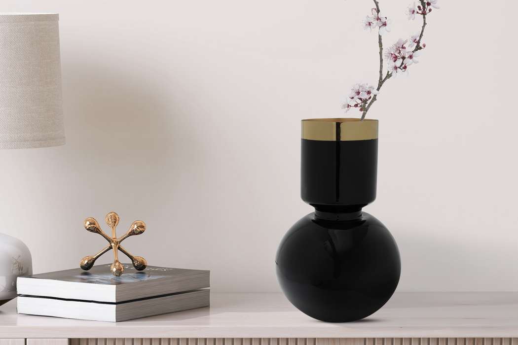 Vaas Art Deco 2125 zwart/goud - Afbeelding 2