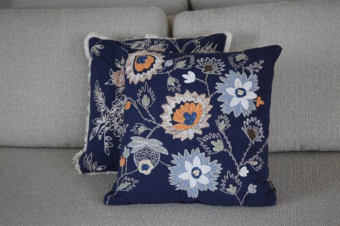 Kussen Morros blauw/oranje - Afbeelding 2
