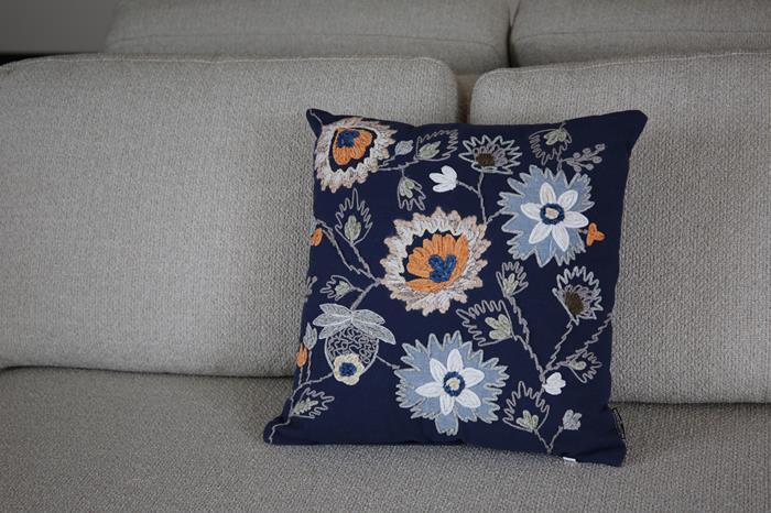 Kussen Morros blauw/oranje