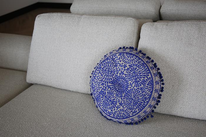 Kussen Lagarto rond blauw - Afbeelding 2