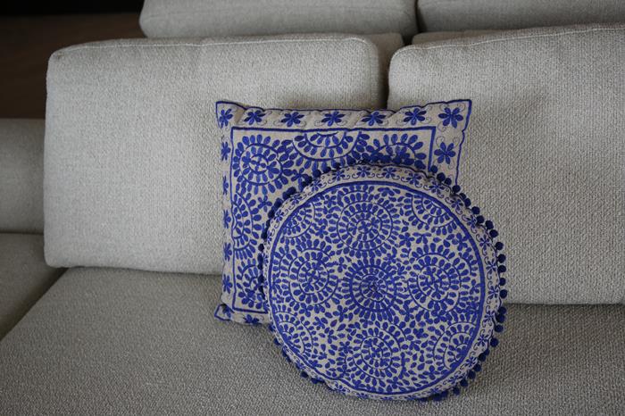 Kussen Lagarto rond blauw - Afbeelding 3