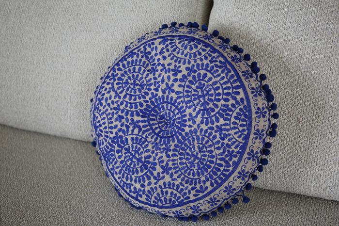 Kussen Lagarto rond blauw