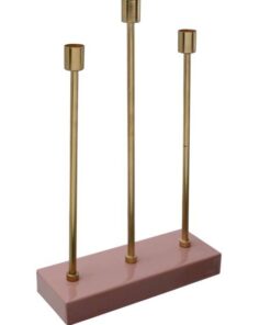 Candle Holder Art Deco 325 pink / gold