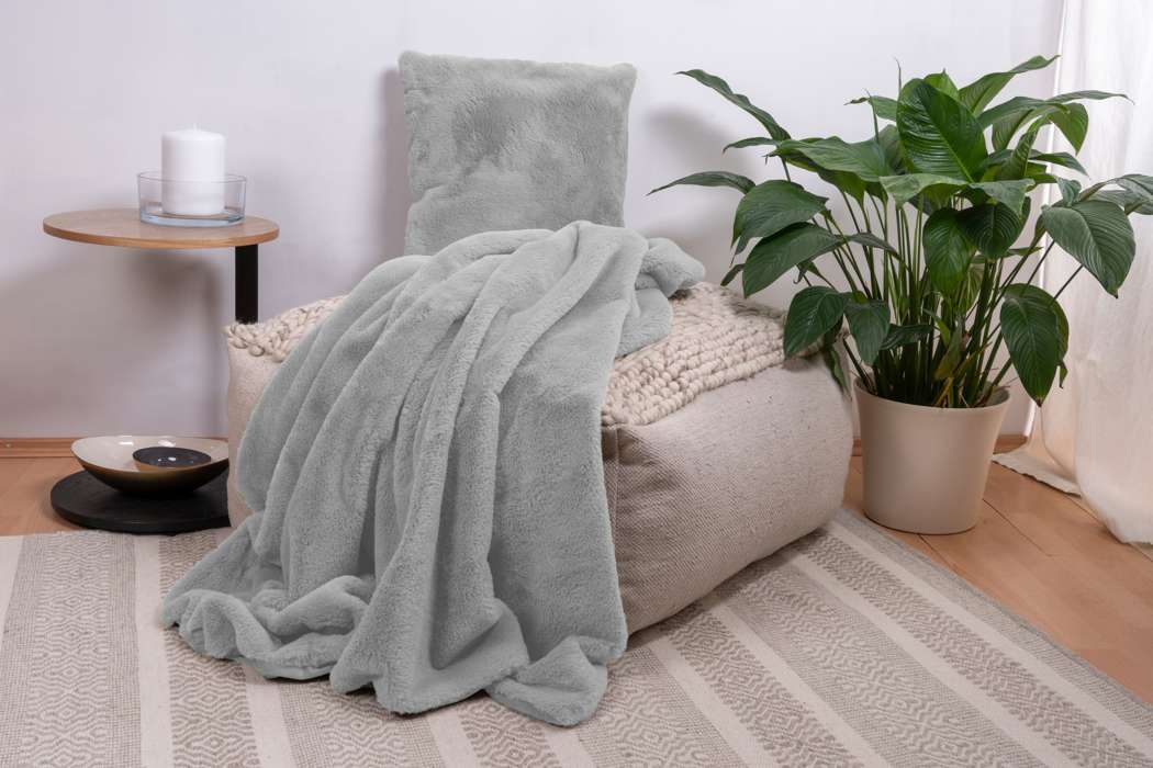 Deco Cushion & Decke Aimee 625 2er-Set Grau / Blau - Afbeelding 2