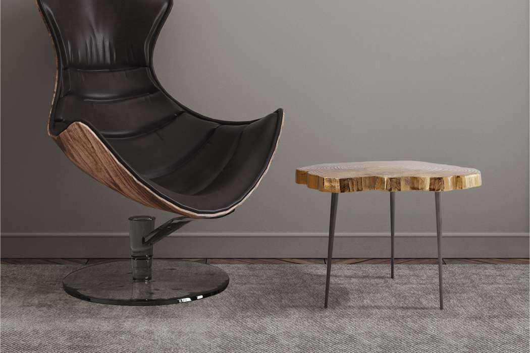 Sidetable Wood Art 225 goud - Afbeelding 2