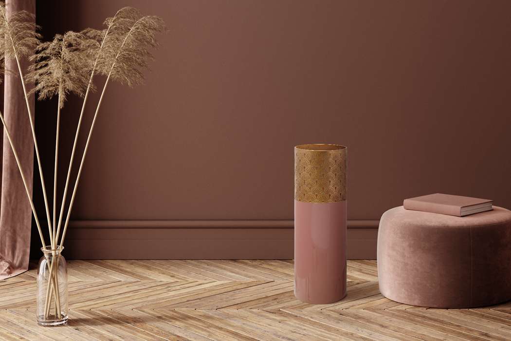 Vaas Art Deco 1085 roze/goud - Afbeelding 2