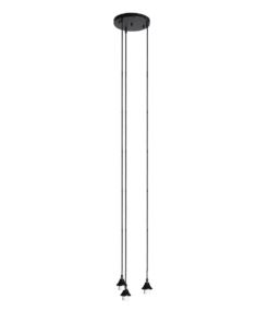 Hanging lamp Vilmar 3-L black 5 meter
