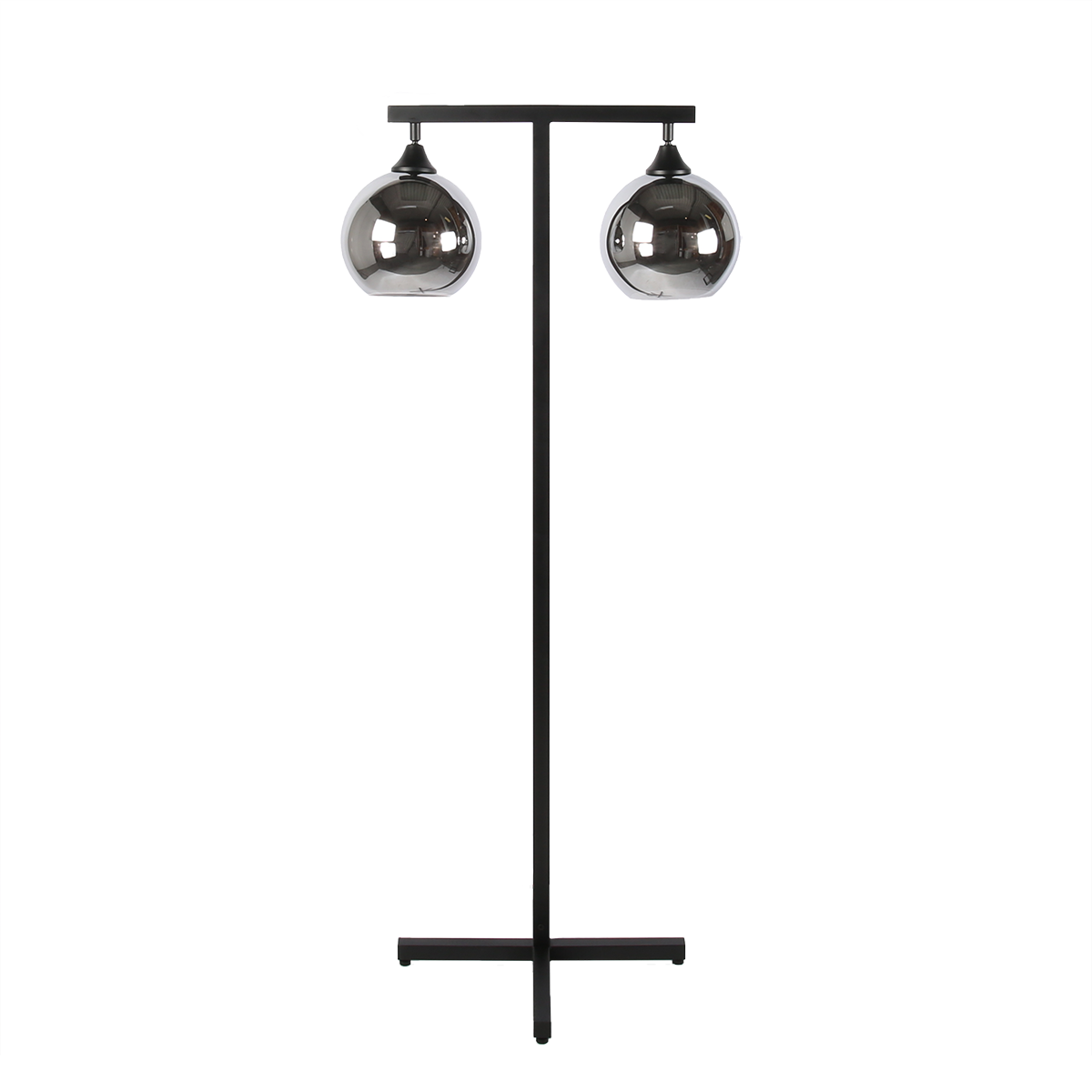 Vloerlamp Caro 2 lichts zwart - Afbeelding 2