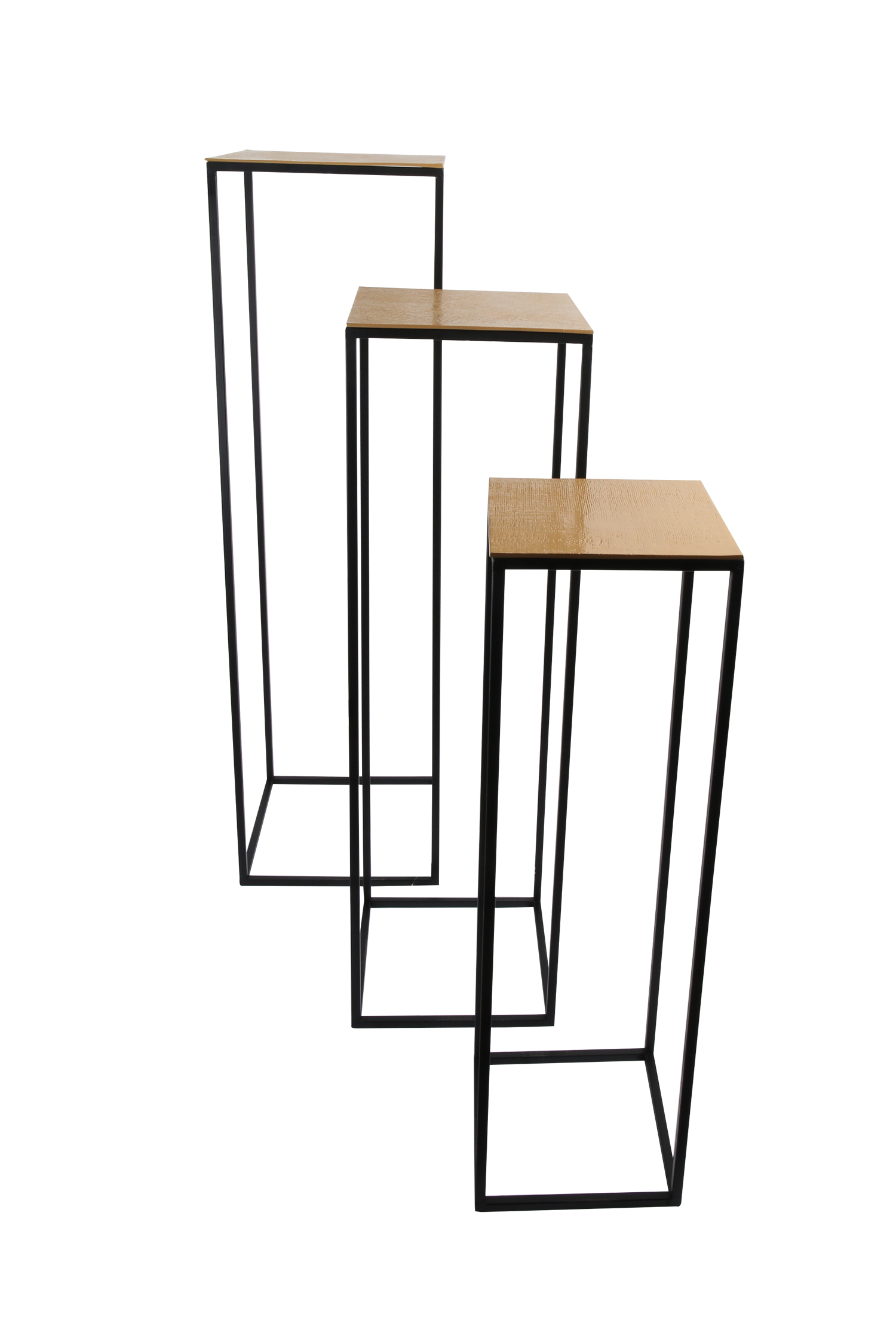 Set van 3 zuilen Bocelli jute goud + zwart frame - Afbeelding 2