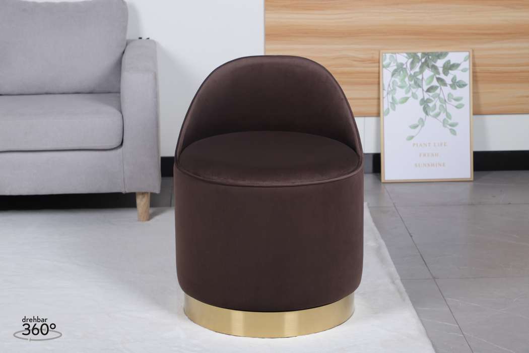 Swivel stool Viktor 125 brown - Afbeelding 3