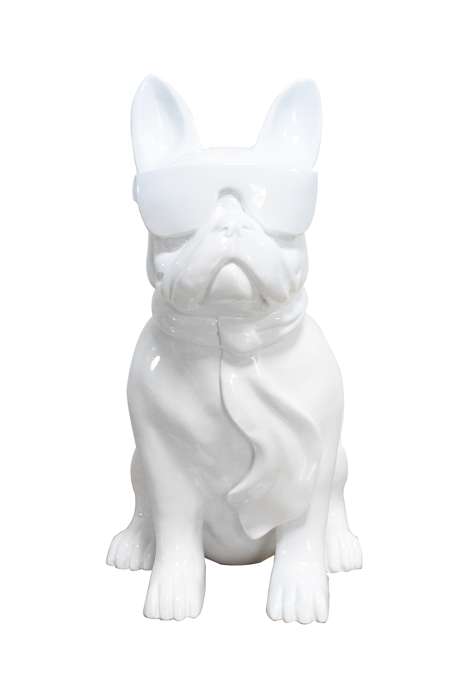 Sculpture Bulldog 125 white