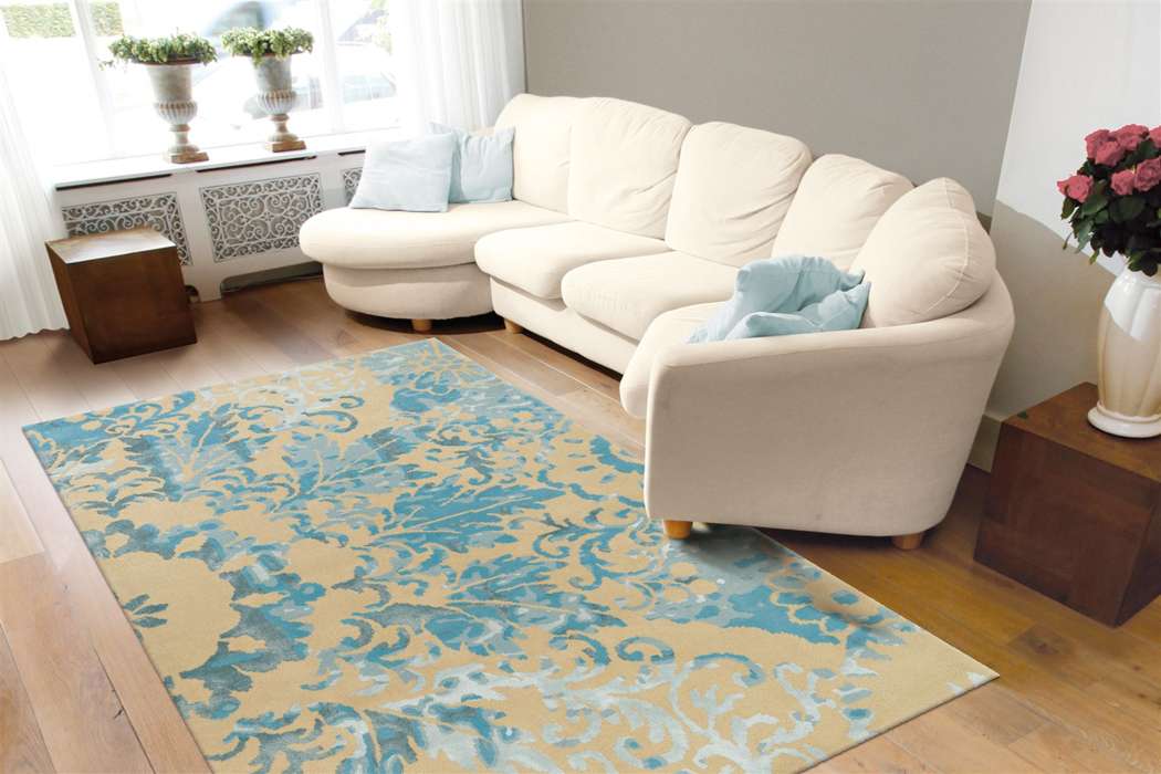 Satin 8061 creme/turquoise 140x200cm - Afbeelding 2