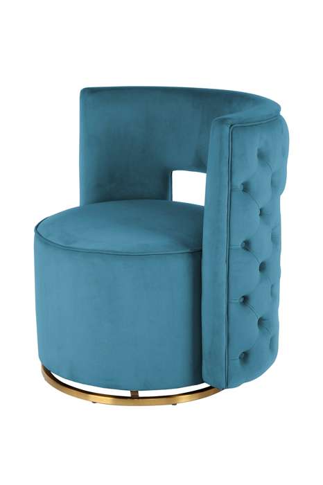 Lounge Chair Beverly 125 petrol / gold