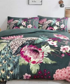 Alternative view of Bed linen Blossom 125-FR Multi / Green 140cm x 200cm