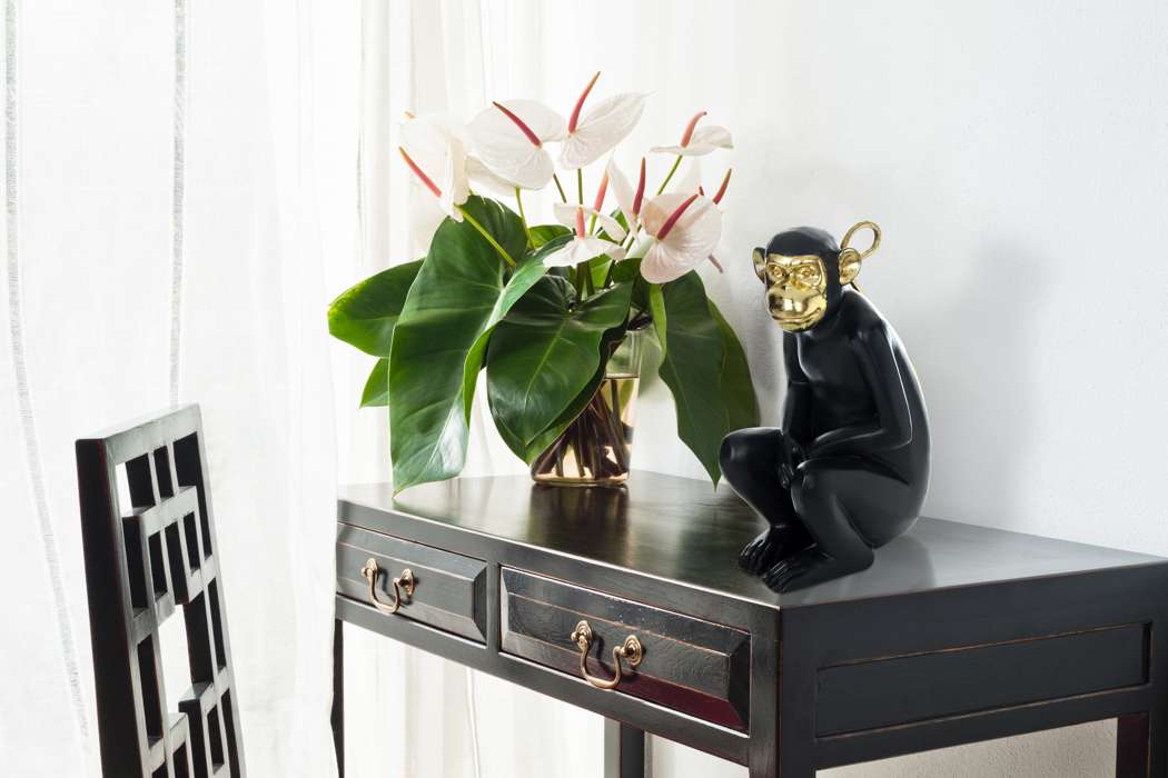 Sculptuur Sitting Monkey 310 goud / zwart - Afbeelding 2
