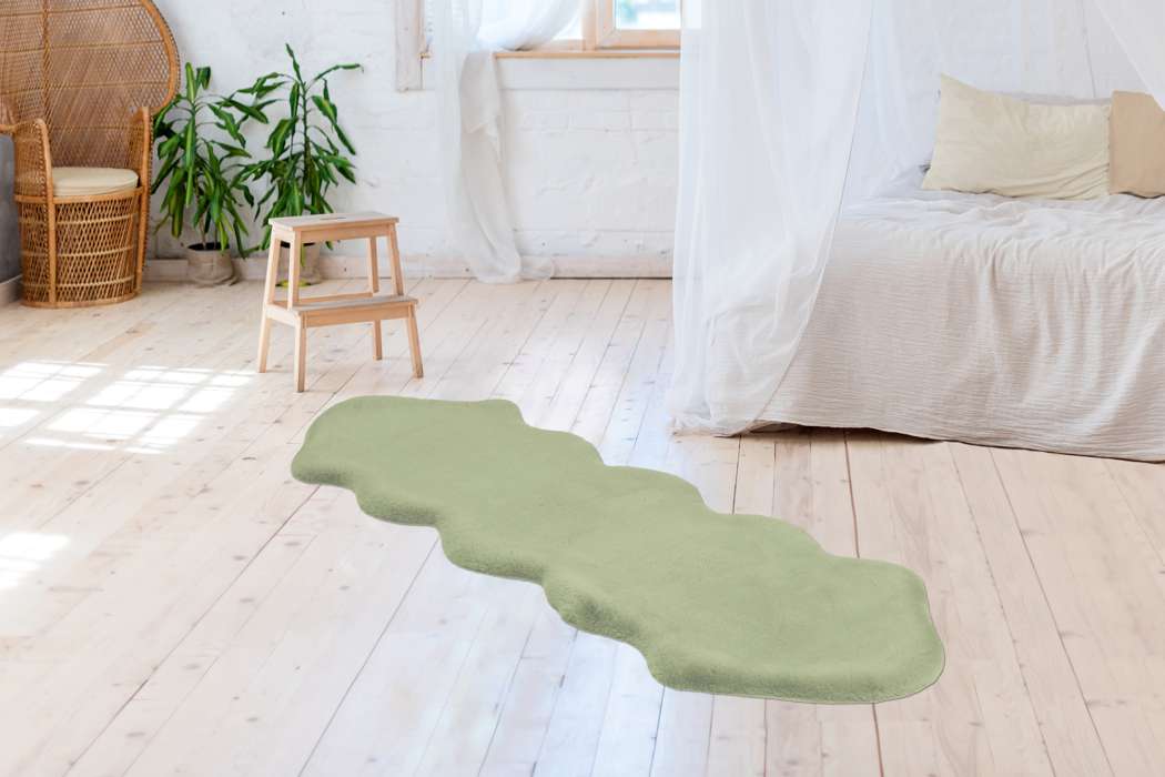 Rabbit Double Sheepskin 300 mint 60cm x 180cm - Afbeelding 2