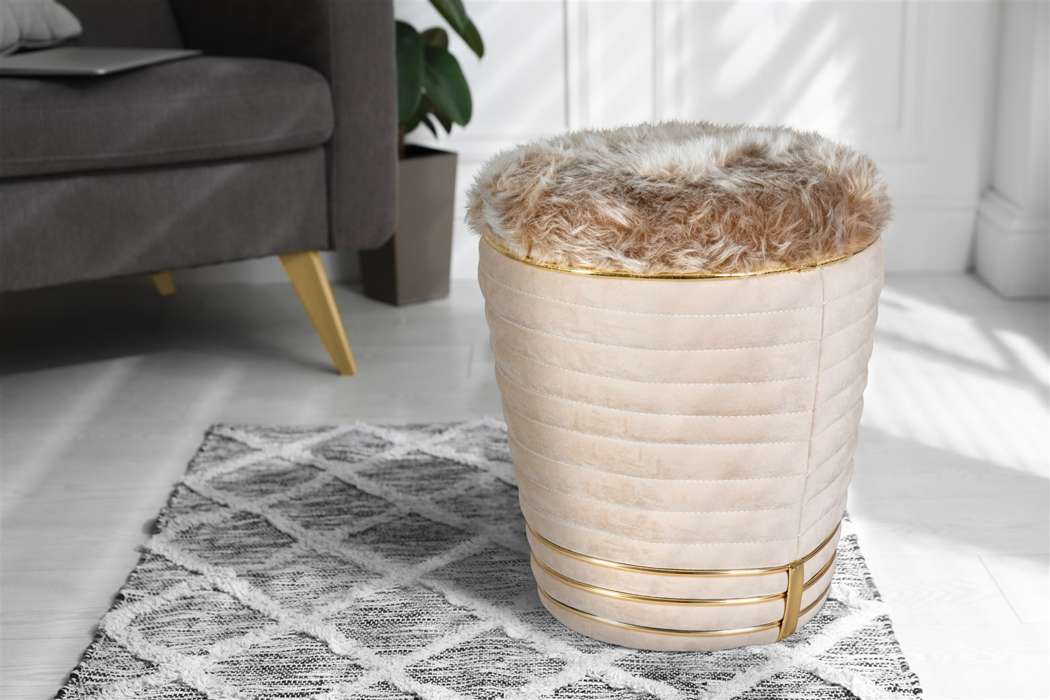 Stool Doric 325 taupe / Gold - Afbeelding 3