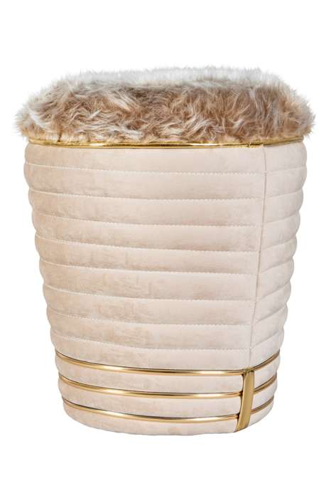 Stool Doric 325 taupe / Gold
