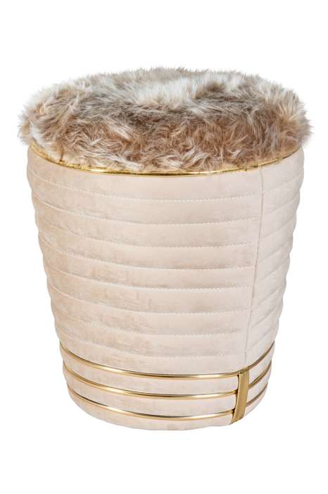 Stool Doric 325 taupe / Gold - Afbeelding 2