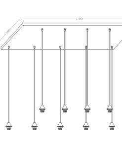 Alternative view of Hanging lamp Vilmar 9-L black 5 meter