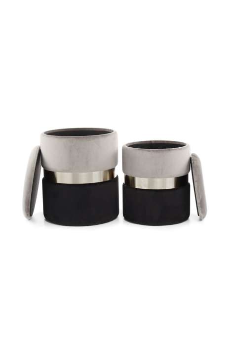 Krukje Zora 125 set of 2 grey / silver / black