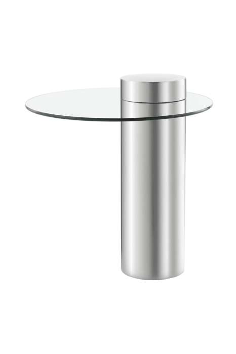 Side table Ontario 125 silver / clear