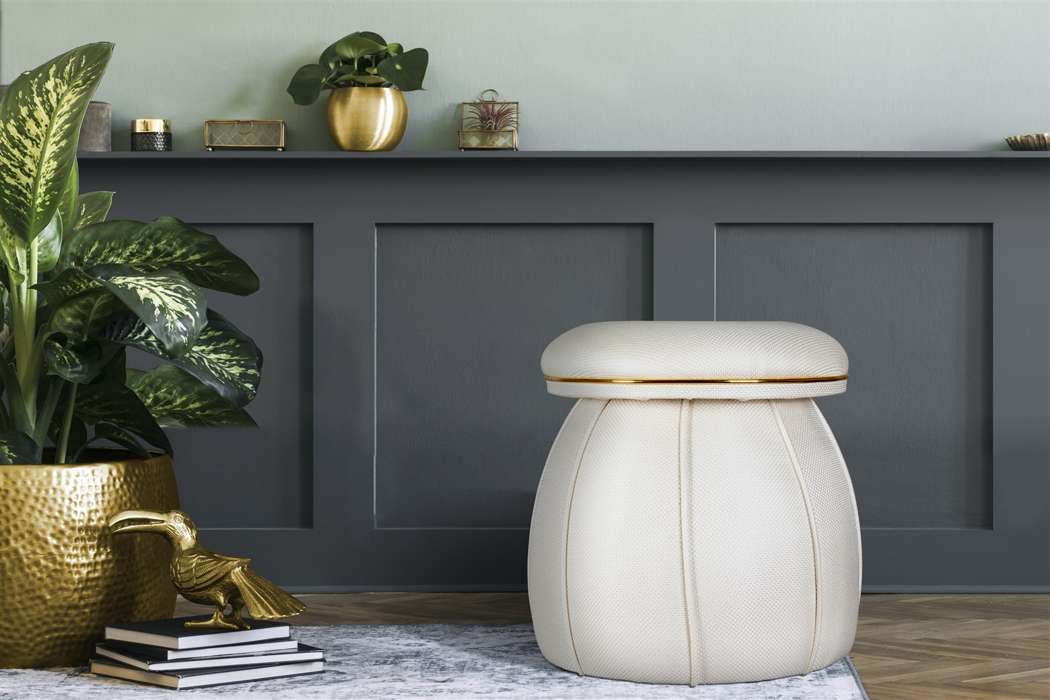 Stool Corin 145 Ivory / Gold - Afbeelding 3