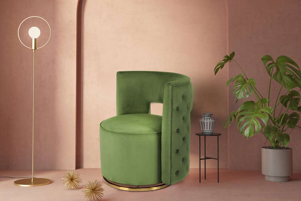 Armchair swivel armchair Sophistic 125 pistachio green / gold - Afbeelding 4