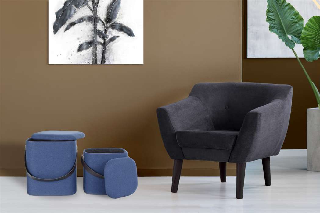 Krukje Arabella 225 set of 2 blue / black - Afbeelding 2