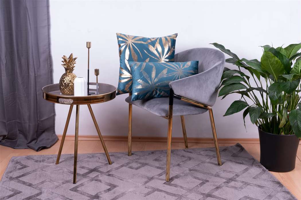 Decorative cushion Prisma 425 set of 2 petrol/gold - Afbeelding 3