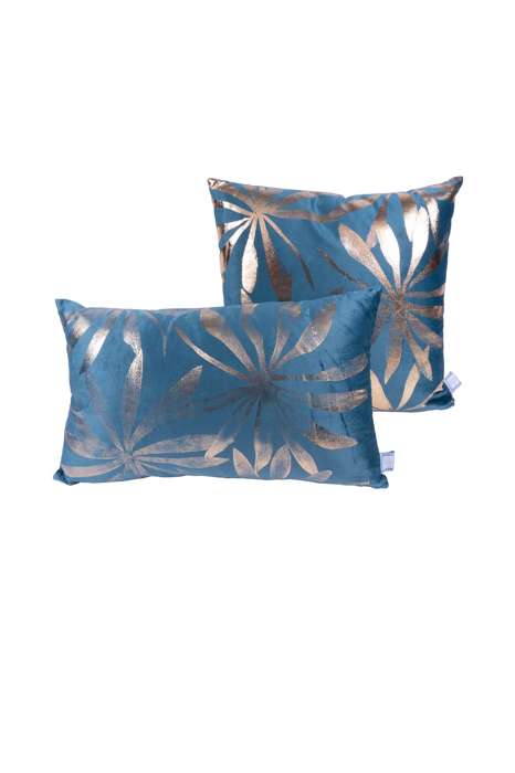 Decorative cushion Prisma 425 set of 2 petrol/gold