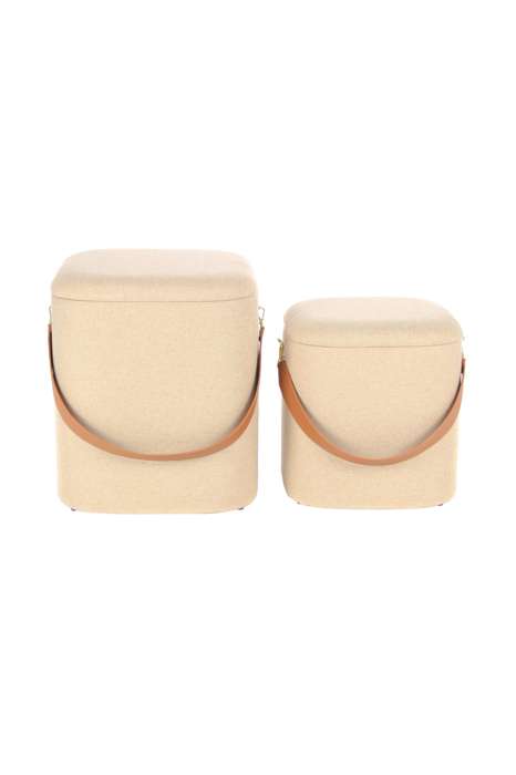 Hocker Arabella 225 set van 2 Beige / bruin