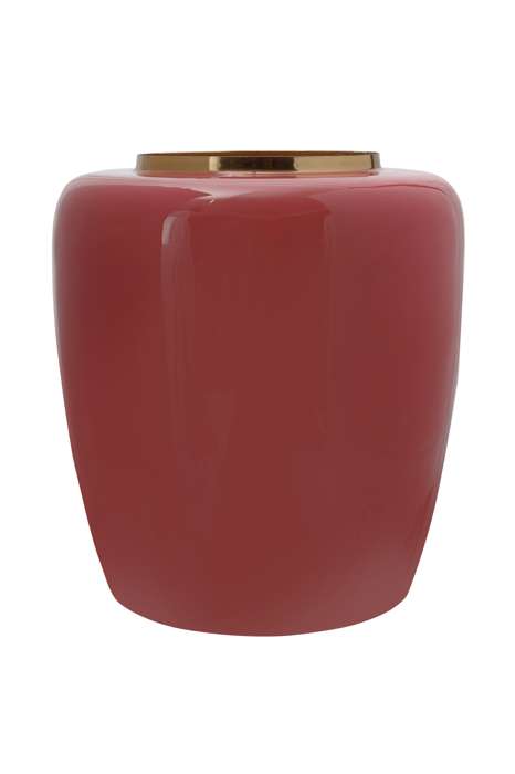 Vaas Art Deco 125 koraalrood/goud