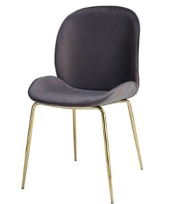 Charlize 110 Chair Set of 2 Gray / Brass
