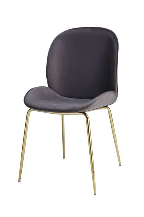 Charlize 110 Chair Set of 2 Gray / Brass