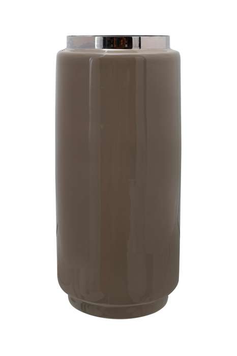 Vaas Art Deco 455 taupe/zilver