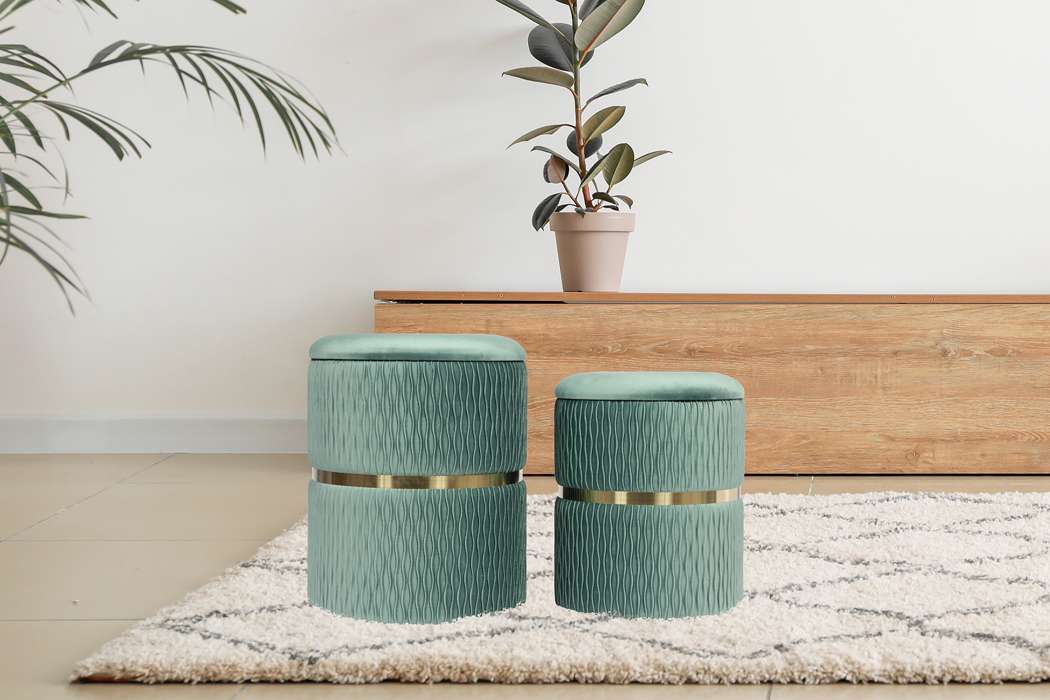 Hocker Zora 425 set van 2 Mint - Afbeelding 2
