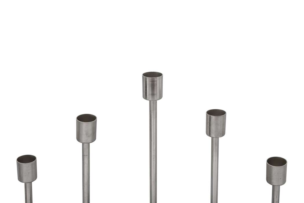 Candle Holder Art Deco 525 grey / silver - Afbeelding 2