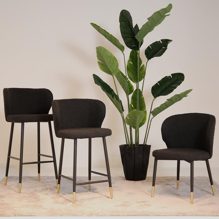 Bar chair Giorgio 66cm boucle black - Afbeelding 5