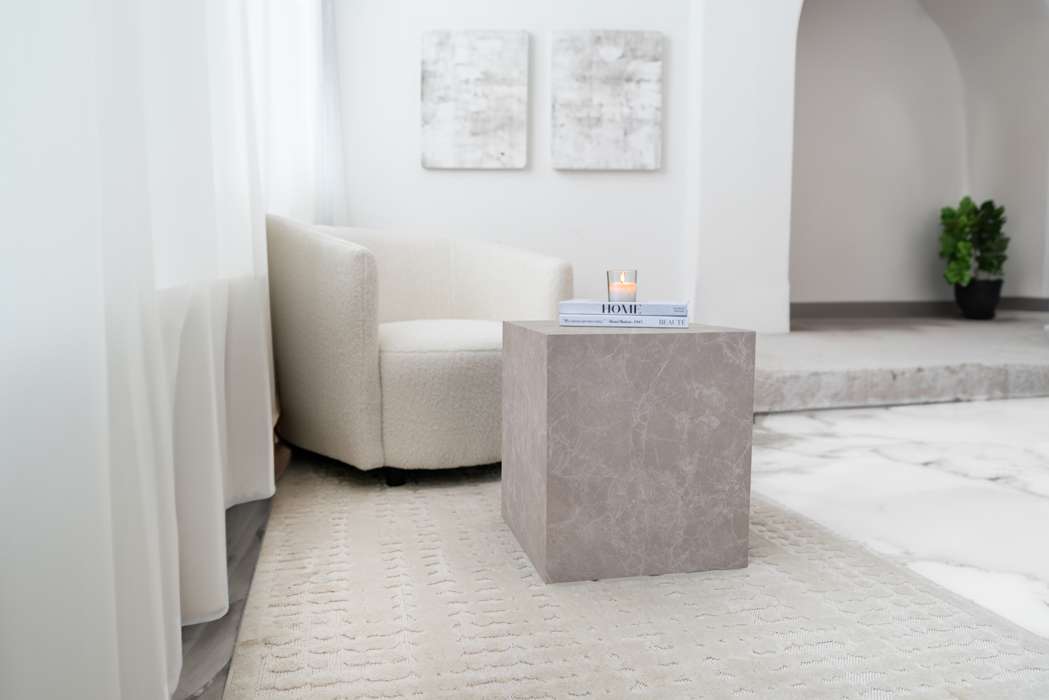 Bijzettafel kubus Cuboid, beige - Afbeelding 2