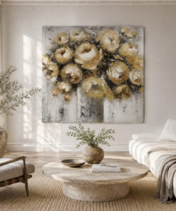 Olieverfschilderij 120x120cm 'Flowers'